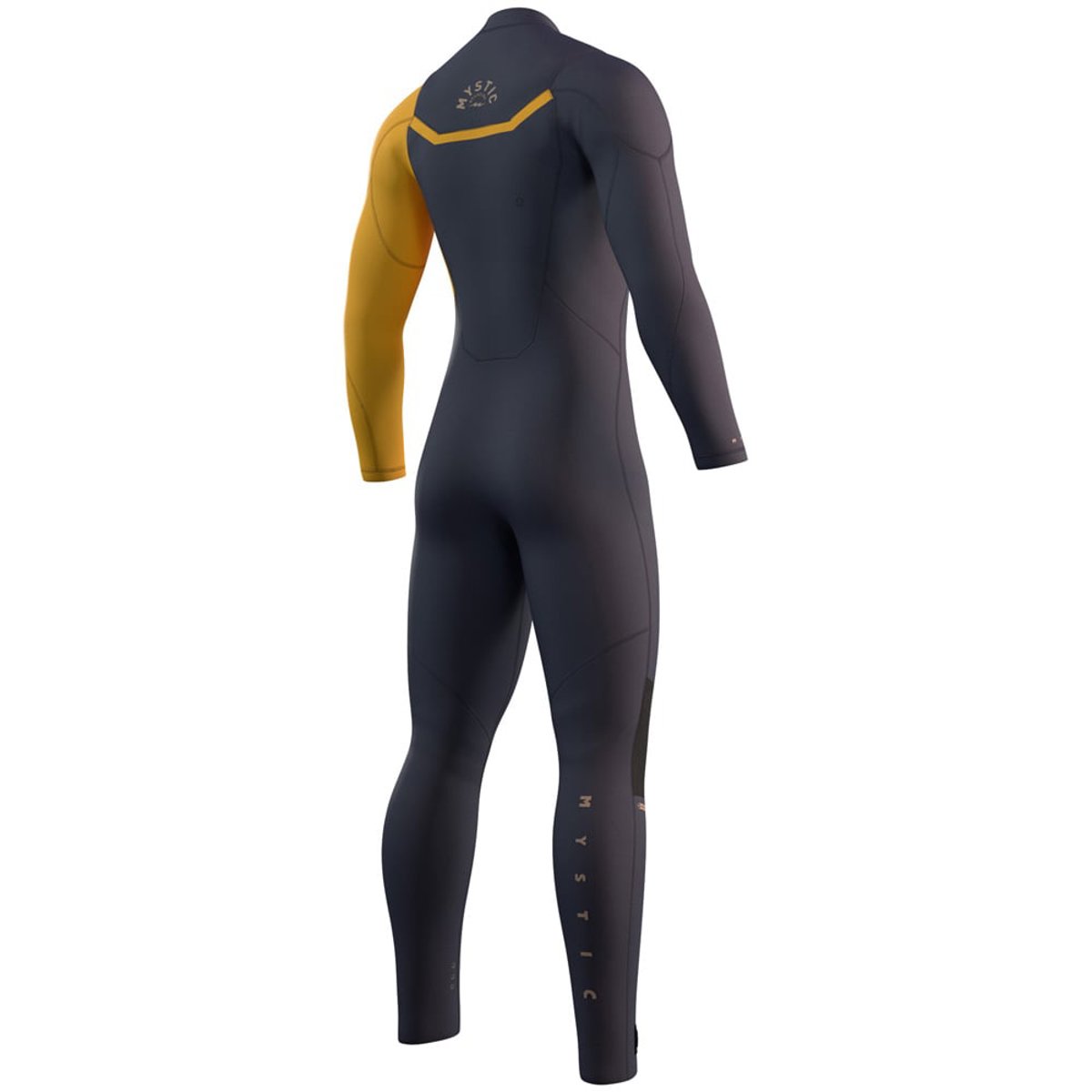 Mystic Marshall fullsuit 3/2mm homme fermeture buste bleu/jaune 5