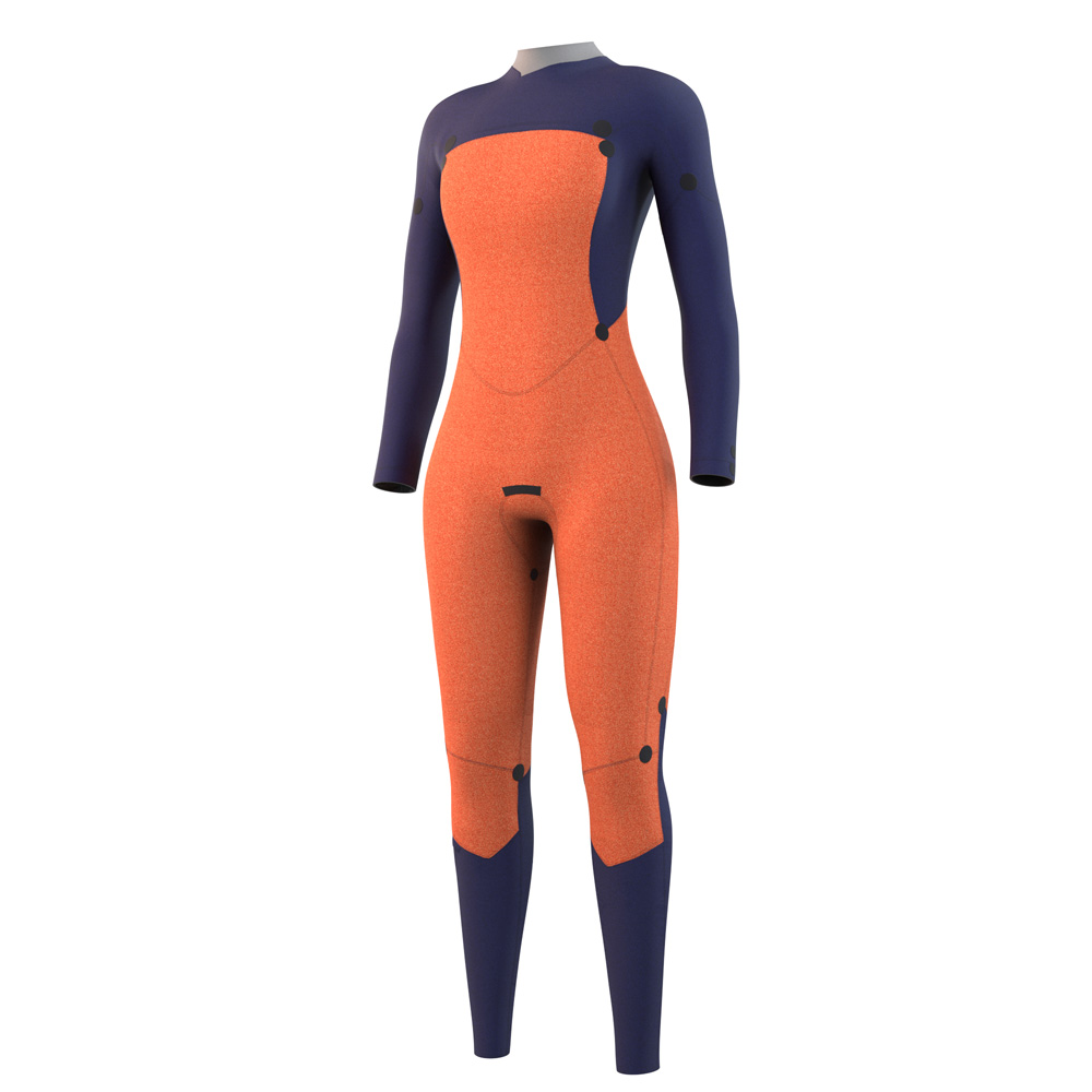 Mystic Dazzled fullsuit 3/2mm femme double fermeture bleu nuit 3
