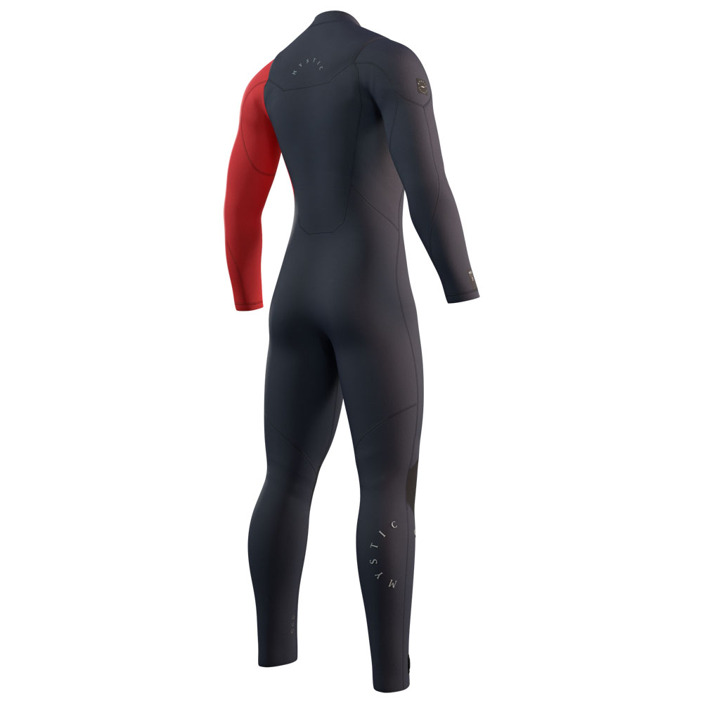 Mystic Marshall fullsuit combinaison homme 5/3mm fermeture avant bleu marine/rouge 2