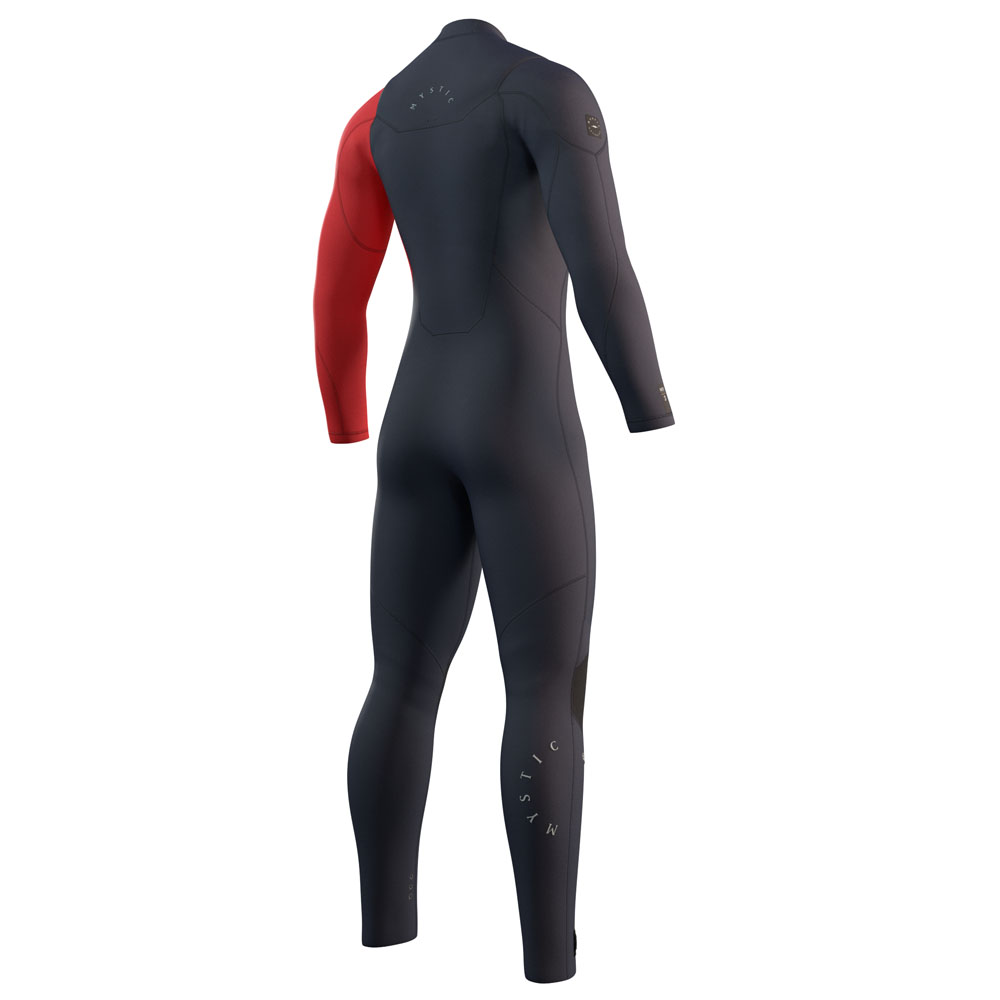 Mystic Marshall fullsuit combinaison homme 4/3mm fermeture avant bleu marine/rouge 2