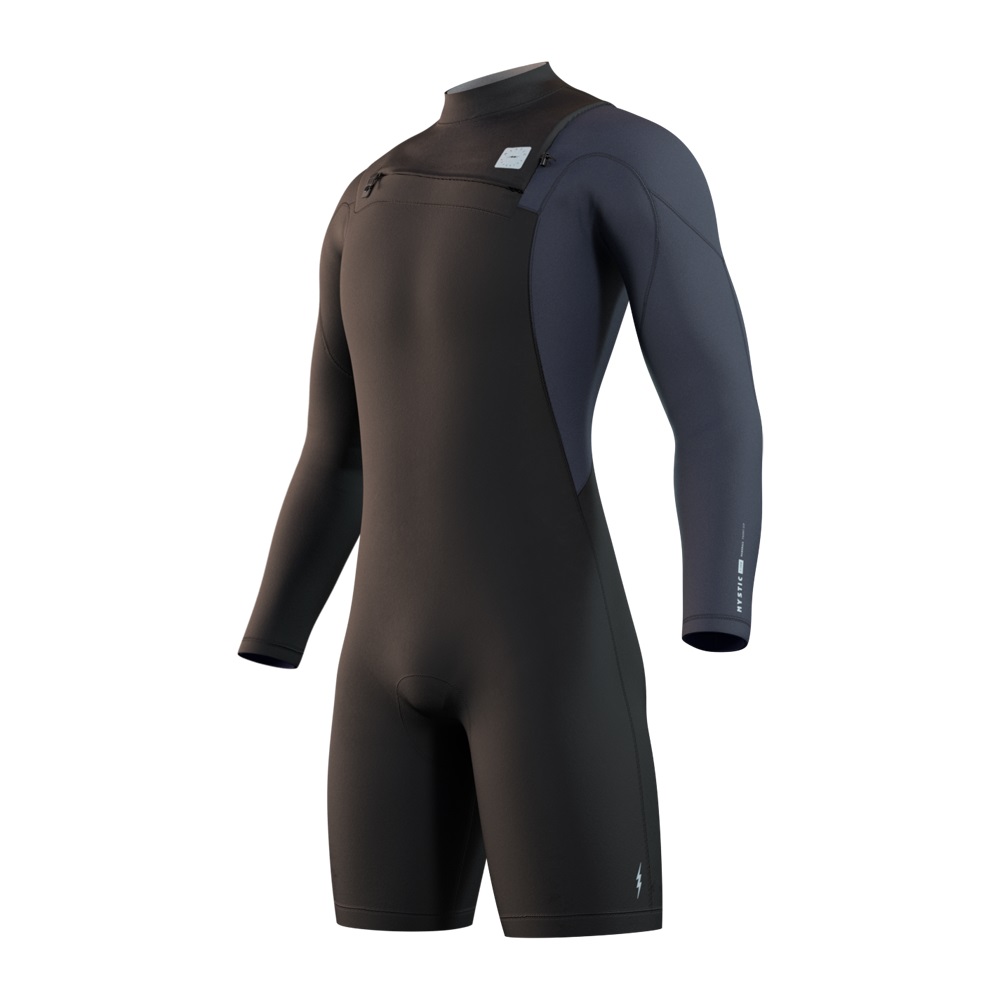 Mystic Marshall Longarm Shorty 3/2mm homme noir fermeture avant foto 1