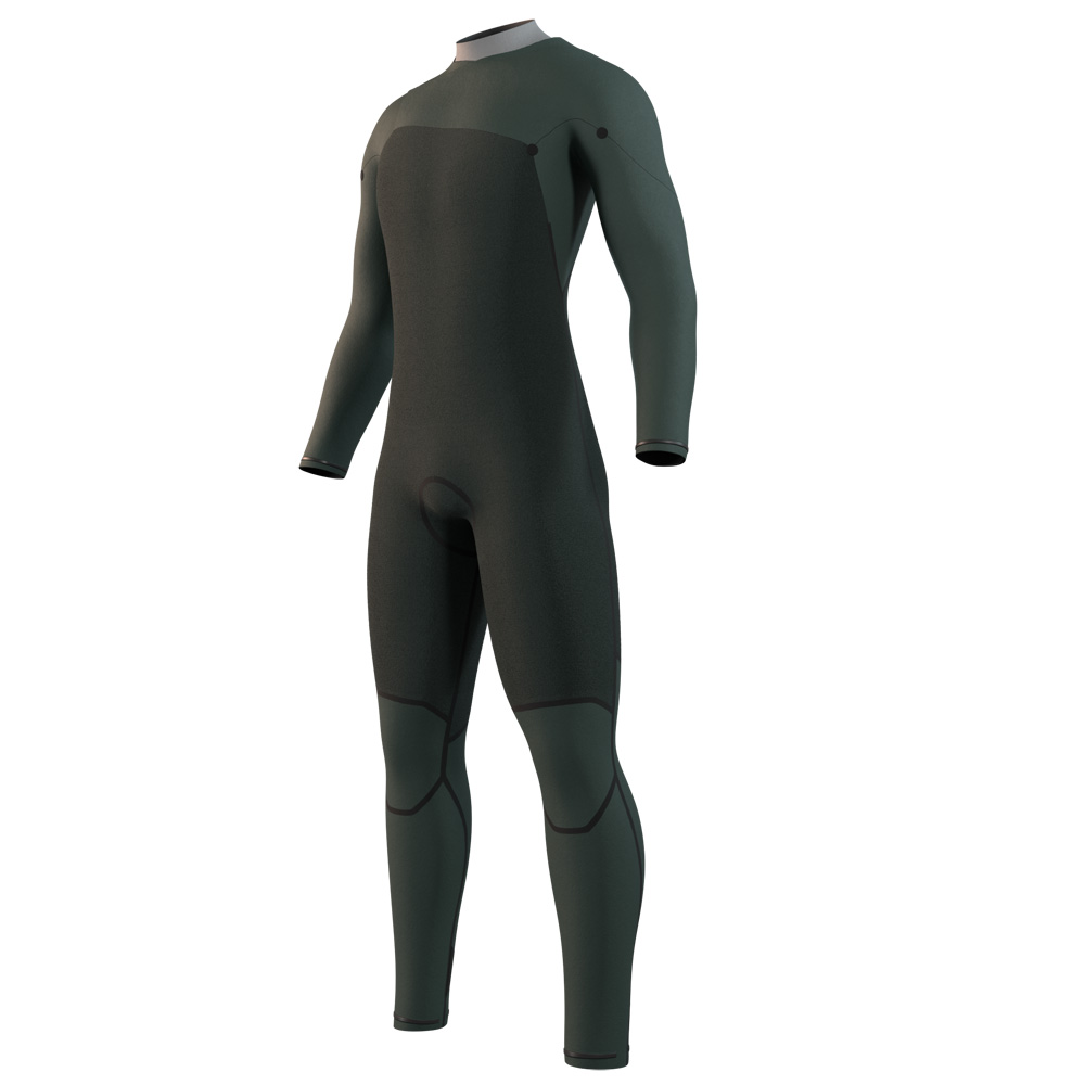 Mystic Motion Fullsuit 4/3mm combinaison homme beige avec fermeture avant 3