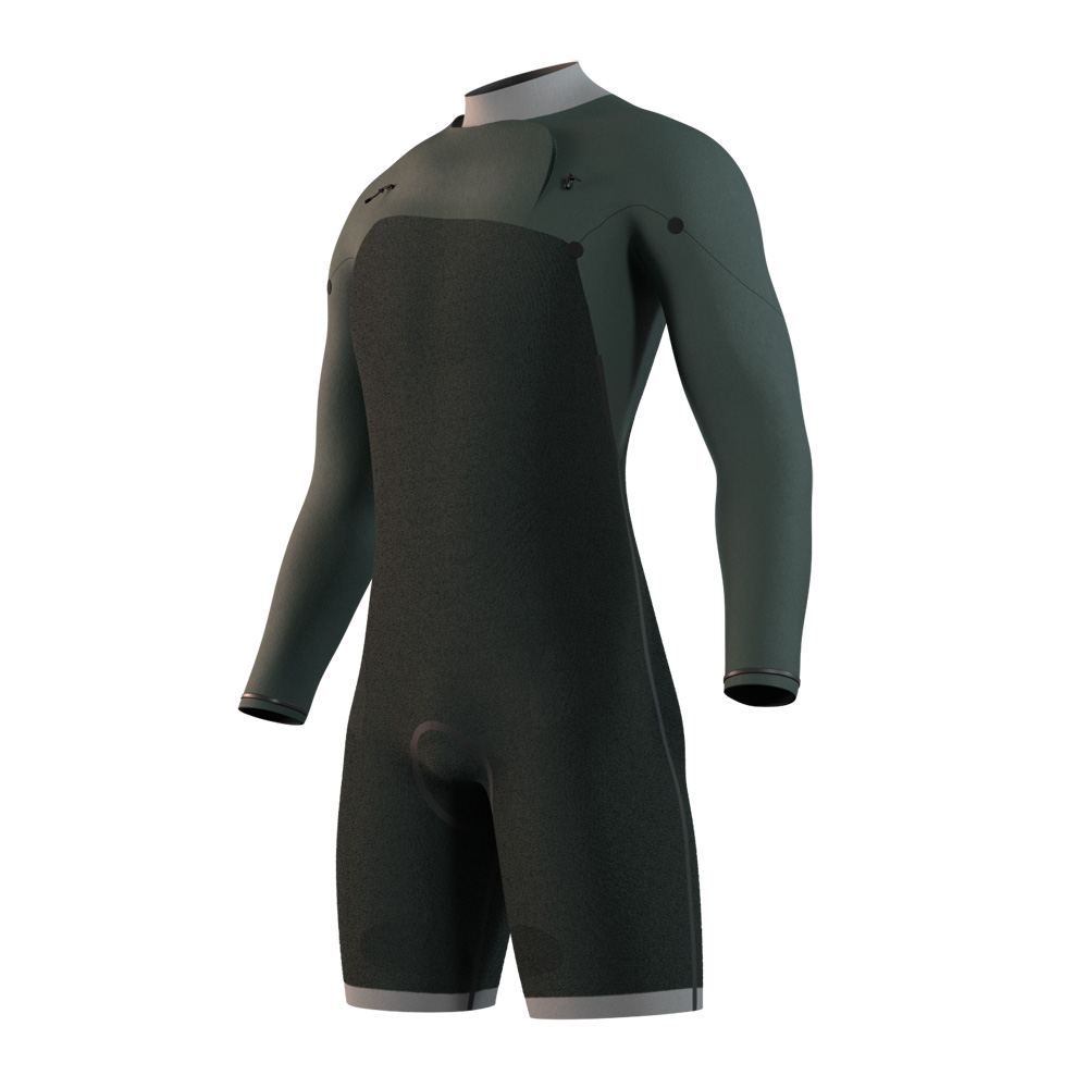 Mystic Motion longarm shorty 3/2 mm borstrits heren zwart 3