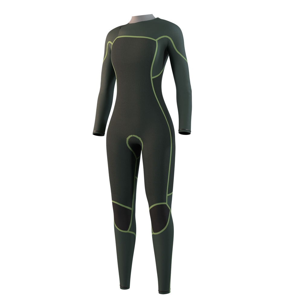 Mystic Evolve Fullsuit 4/3mm combinaison femme noire avec fermeture avant 3