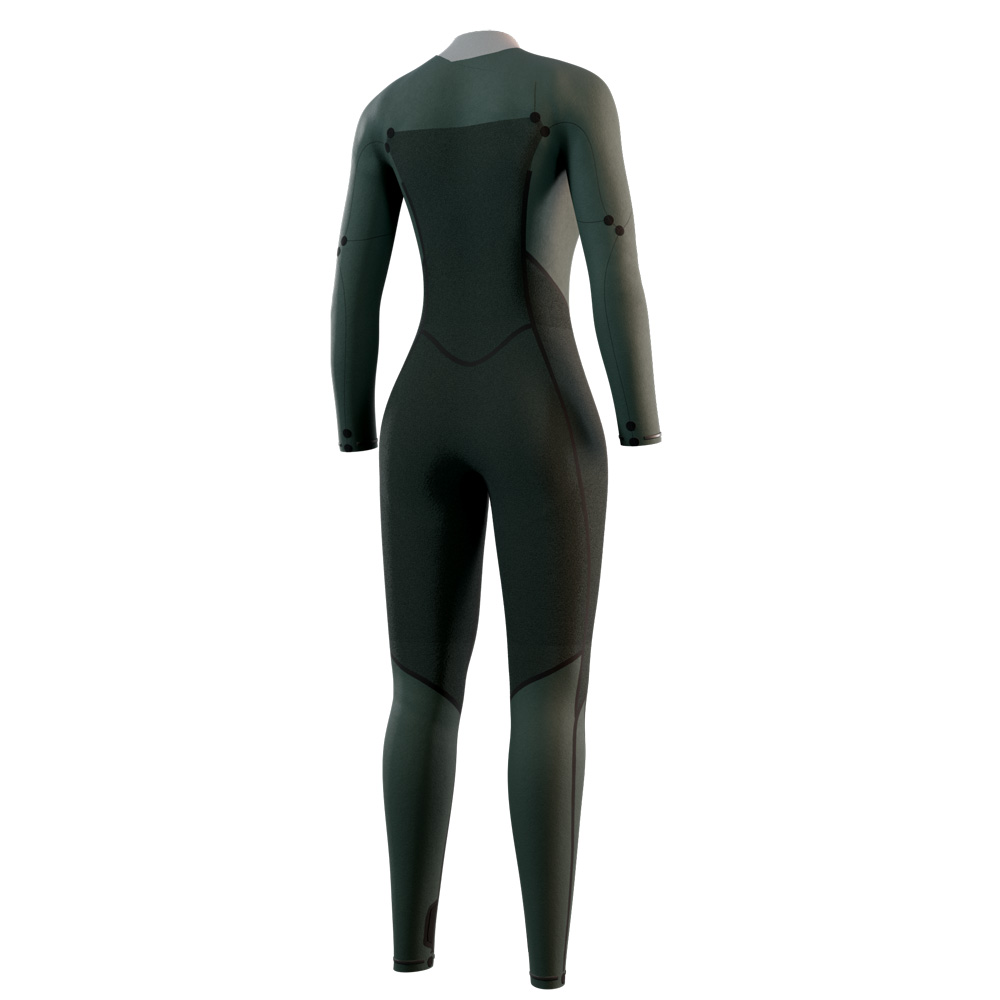 Mystic Haven Fullsuit 5/3mm combinaison femme bleu teal avec double fermeture avant 4