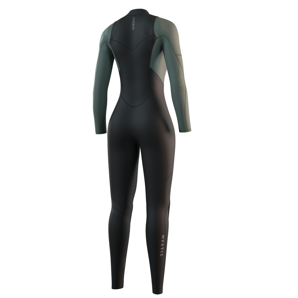 Mystic Star Fullsuit 5/3mm combinaison femme verte avec double fermeture avant 2