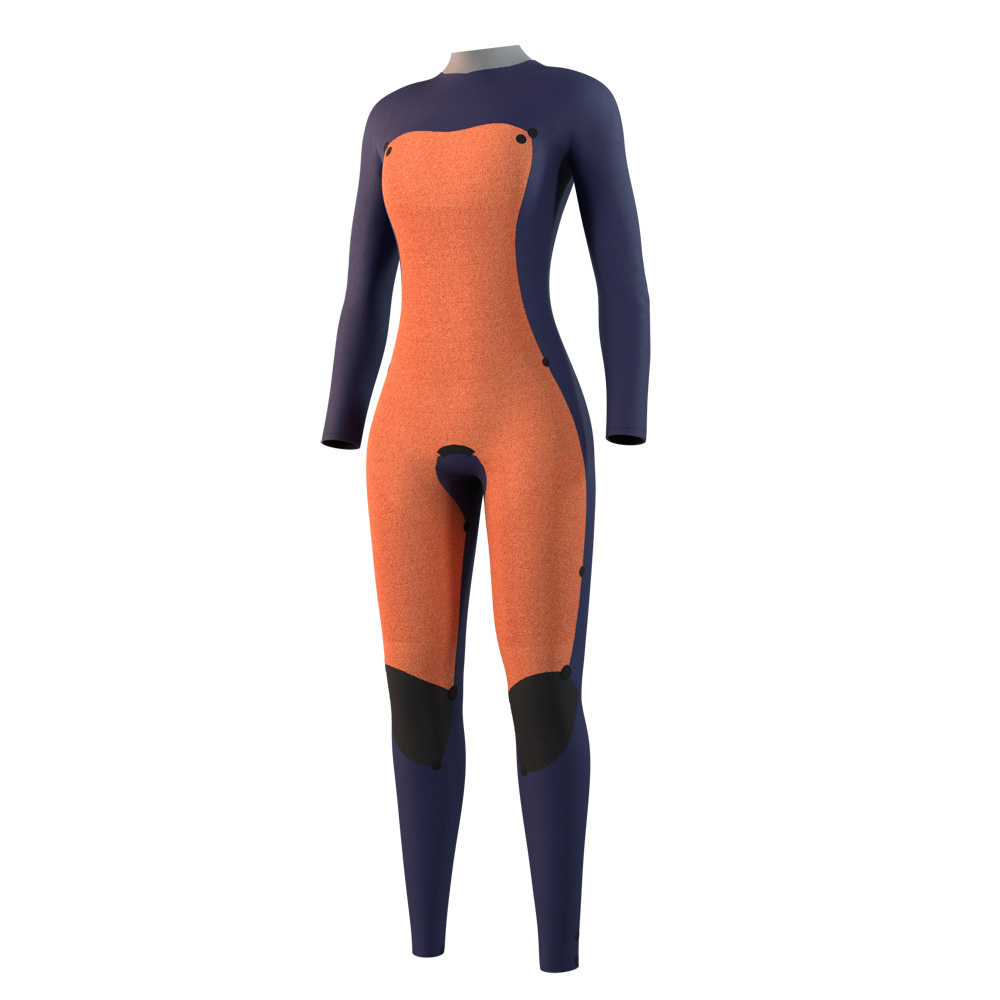 Mystic Star Fullsuit 5/3mm combinaison femme verte avec double fermeture avant 3