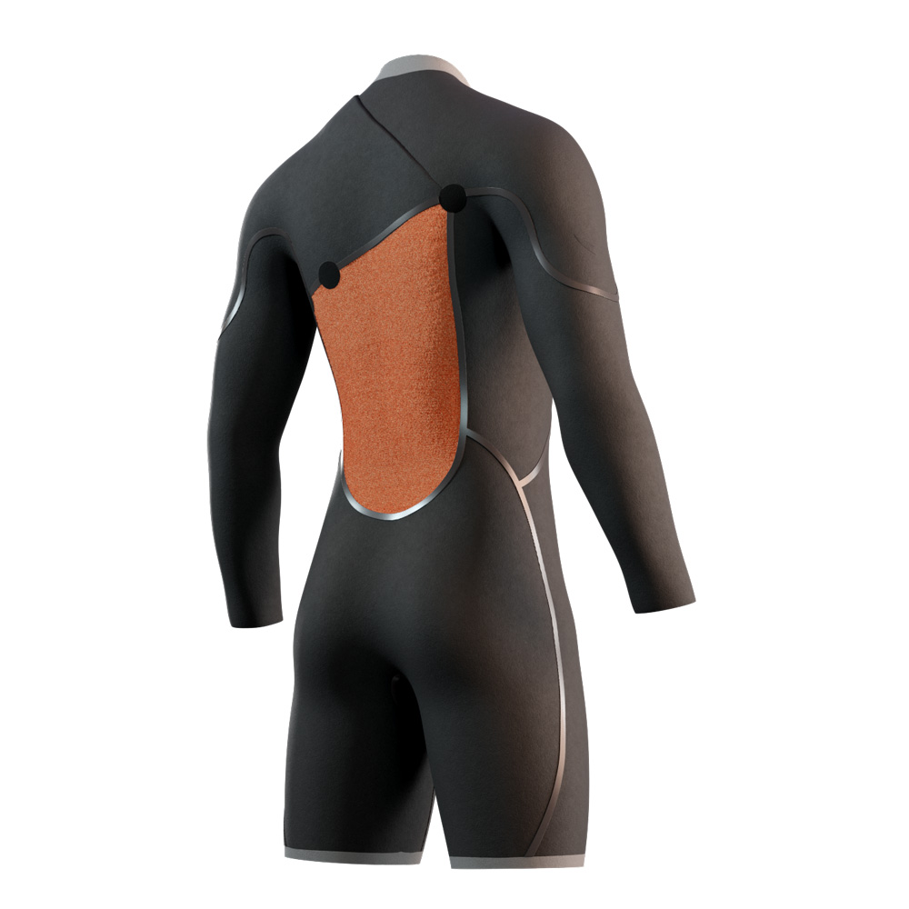 Mystic The One longarm shorty 3/2 mm zipfree homme vert 4