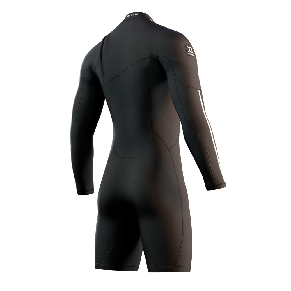 Mystic The One longarm shorty 3/2 mm zipfree homme noir 2