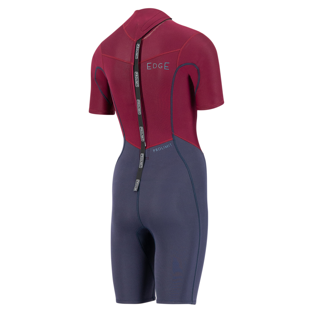 Edge Shorty 2/2 backzip combinaison femme noire navy/bordeaux