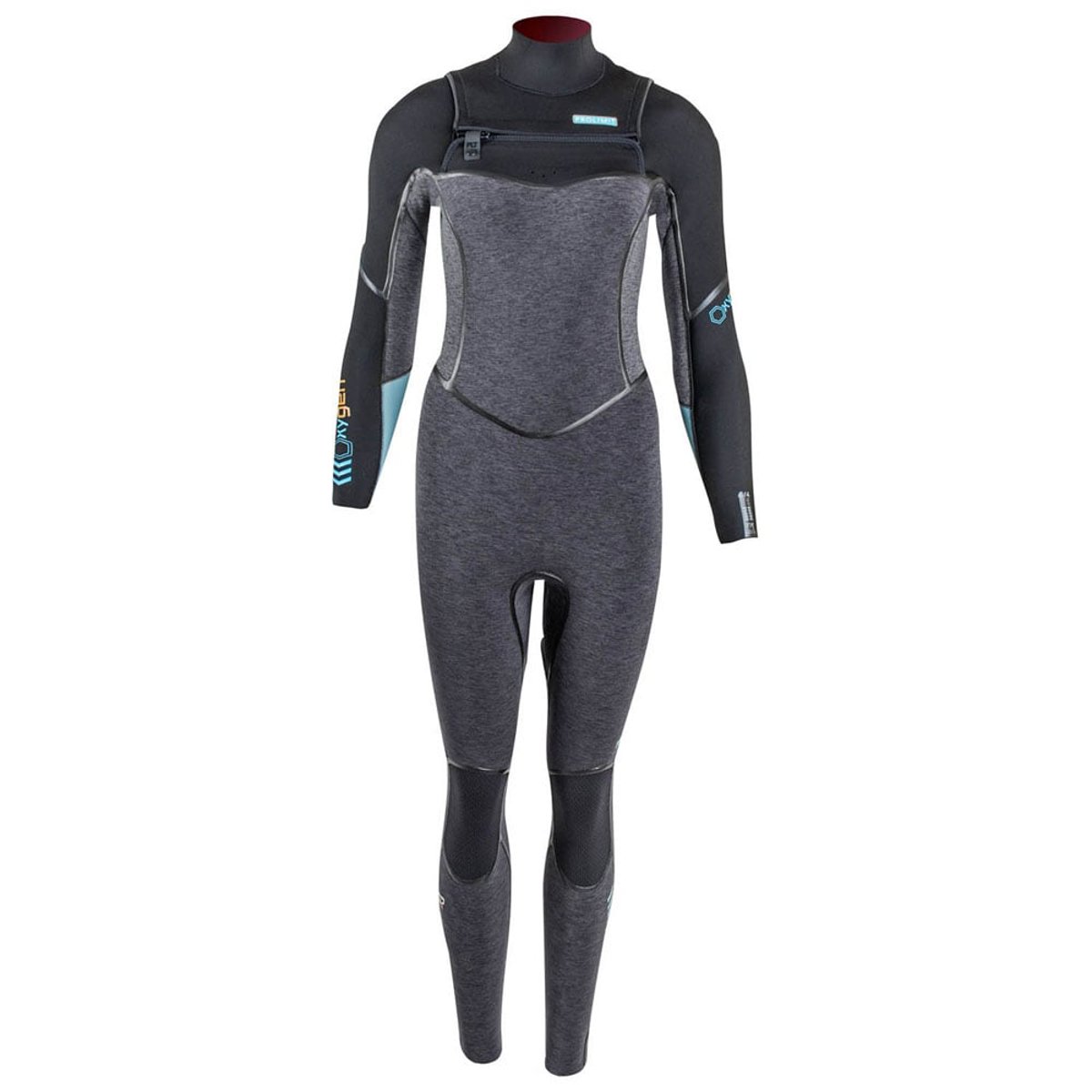 Prolimit Oxygen steamer Freezip 6/4 mm combinaison femme noire/grise/vin 5