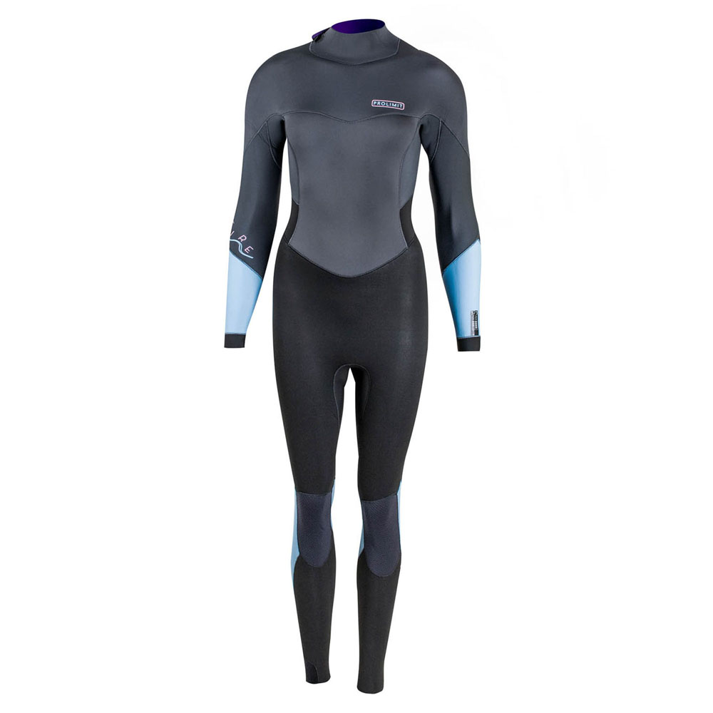 Fire steamer 5/3 mm backzip combinaison femme noir/bleu