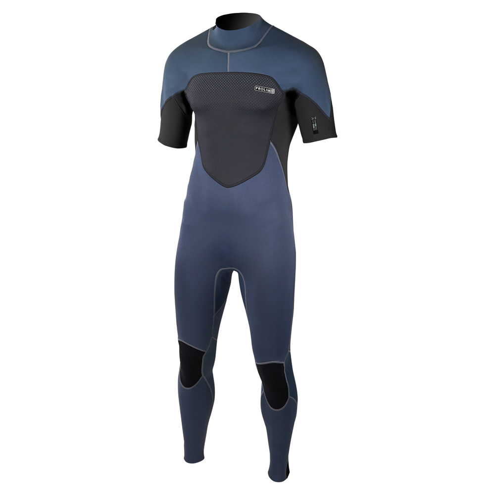 Prolimit Fusion steamer shortarm 3/2 mm backzip combinaison homme teal/gris 2