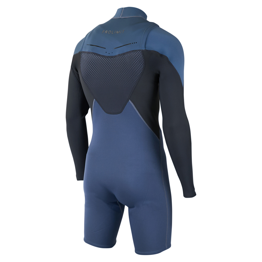 Prolimit Fusion longarm shorty Freezip 2/2 mm frontzip combinaison homme bleue 3