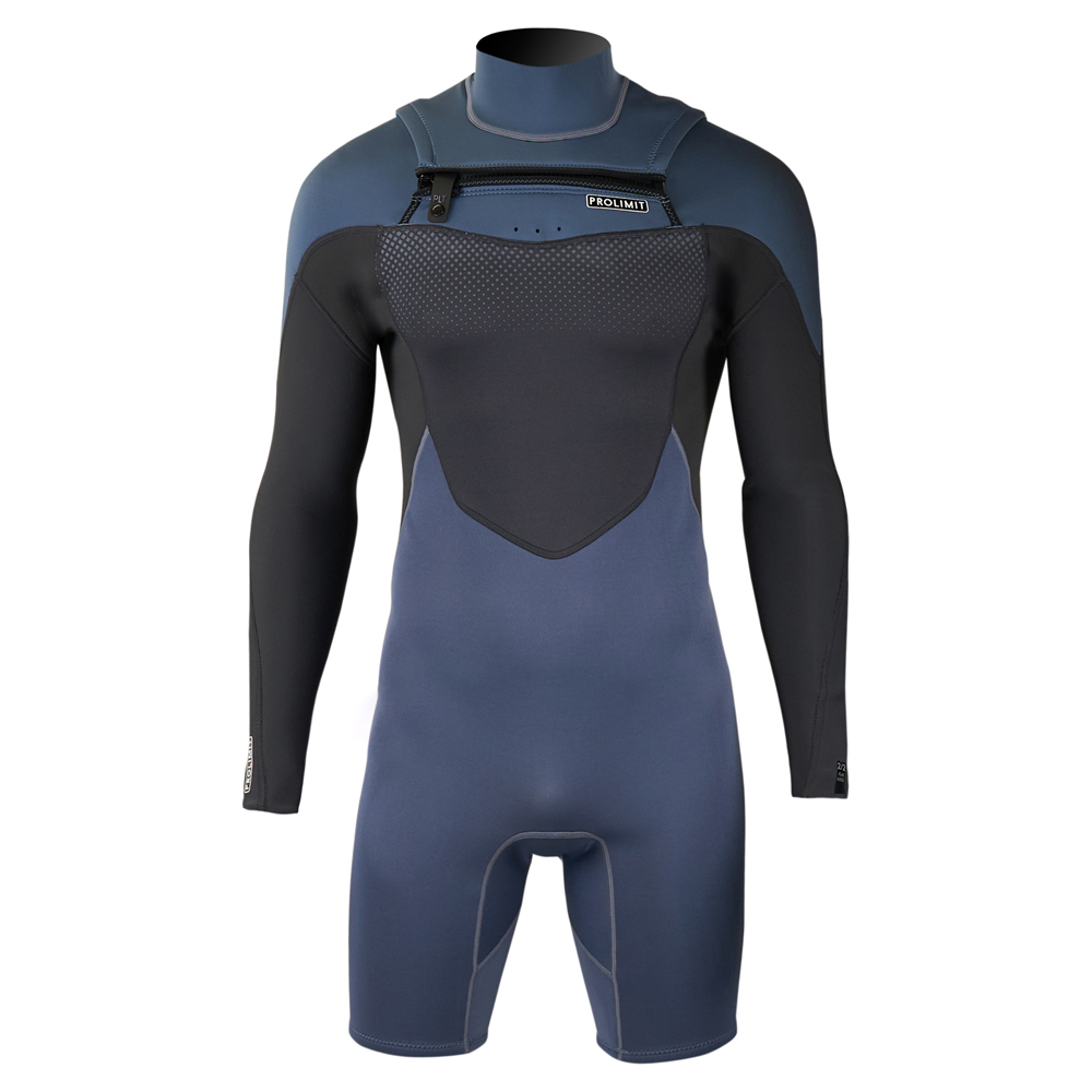 Prolimit Fusion longarm shorty Freezip 2/2 mm frontzip combinaison homme bleue 4