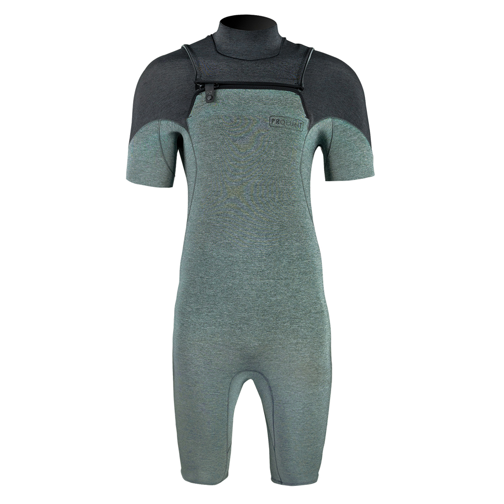 Prolimit Mercury shorty homme noir/teal fermeture buste 2/2mm 2