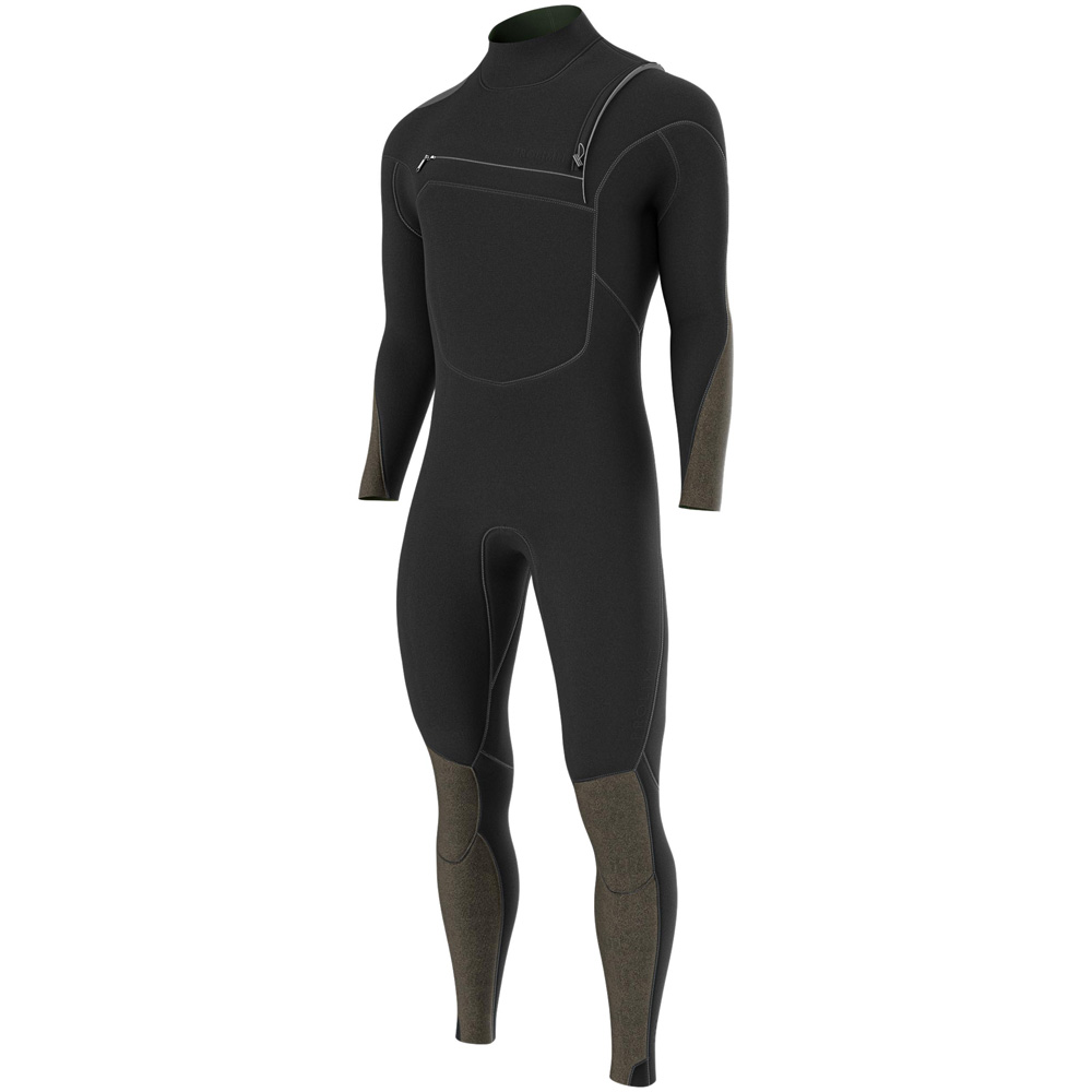 Shield foil steamer 4/3 mm combinaison homme avec fermeture poitrine noire