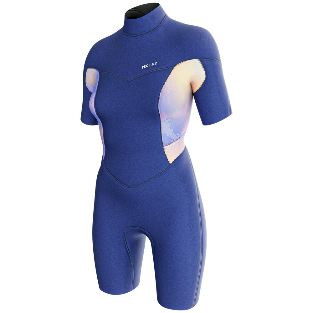 Prolimit Fire Shorty V-zip 3/2 mm combinaison femme bleue foto 1