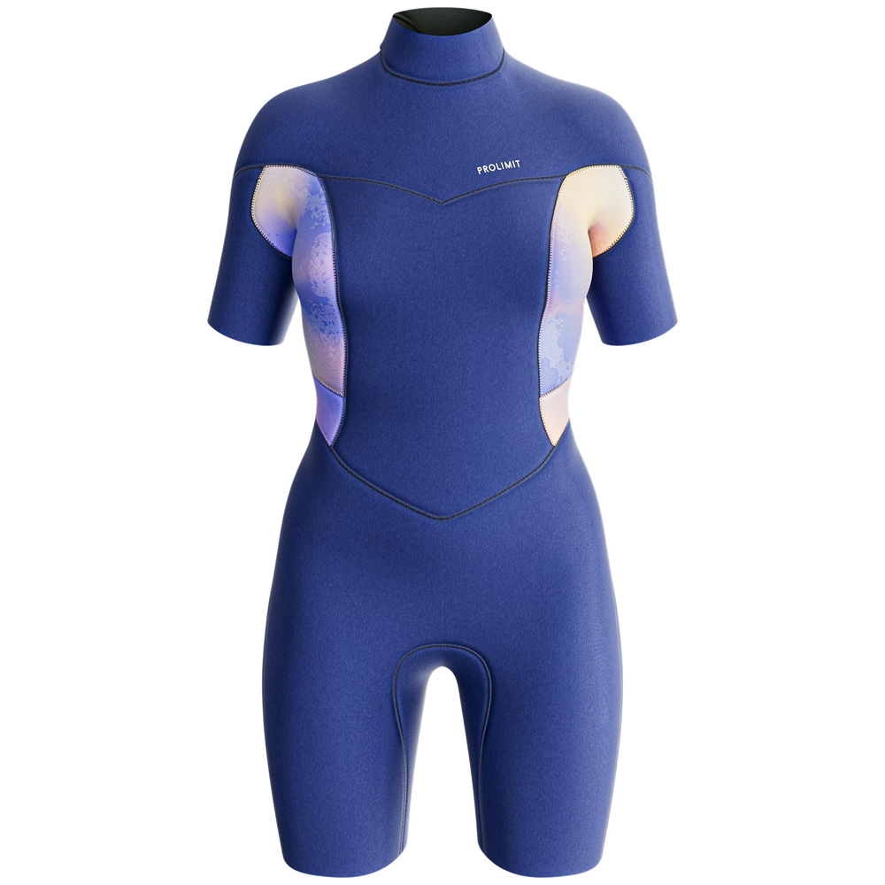 Prolimit Fire Shorty V-zip 3/2 mm combinaison femme bleue 2