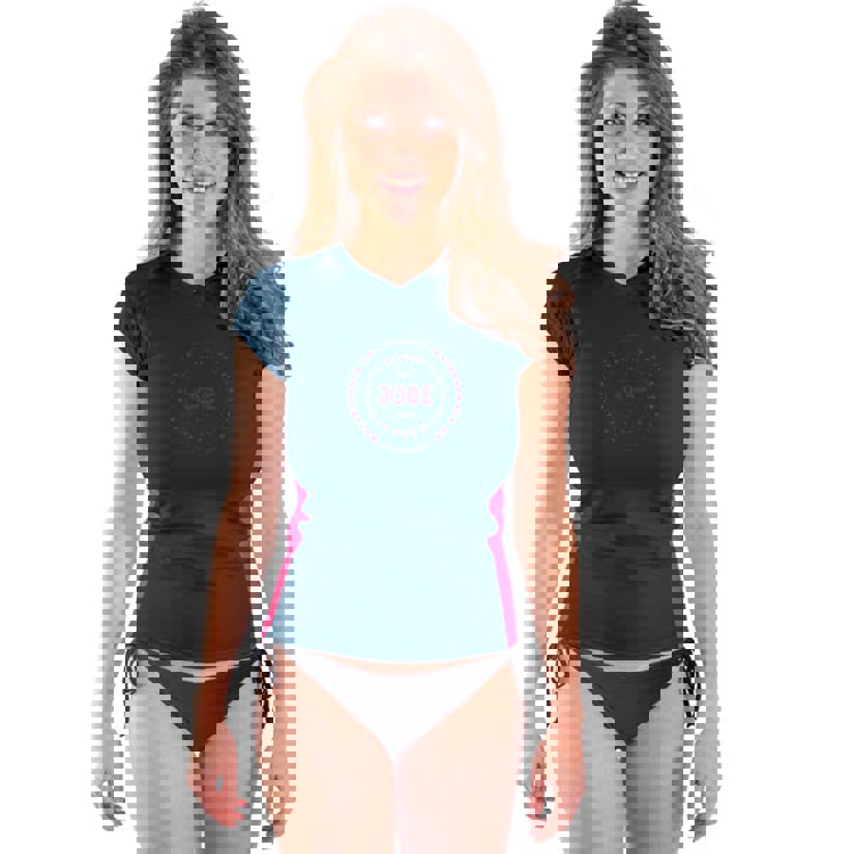 Jobe Lycra manches courtes femme V-Neck bleu nuit 3