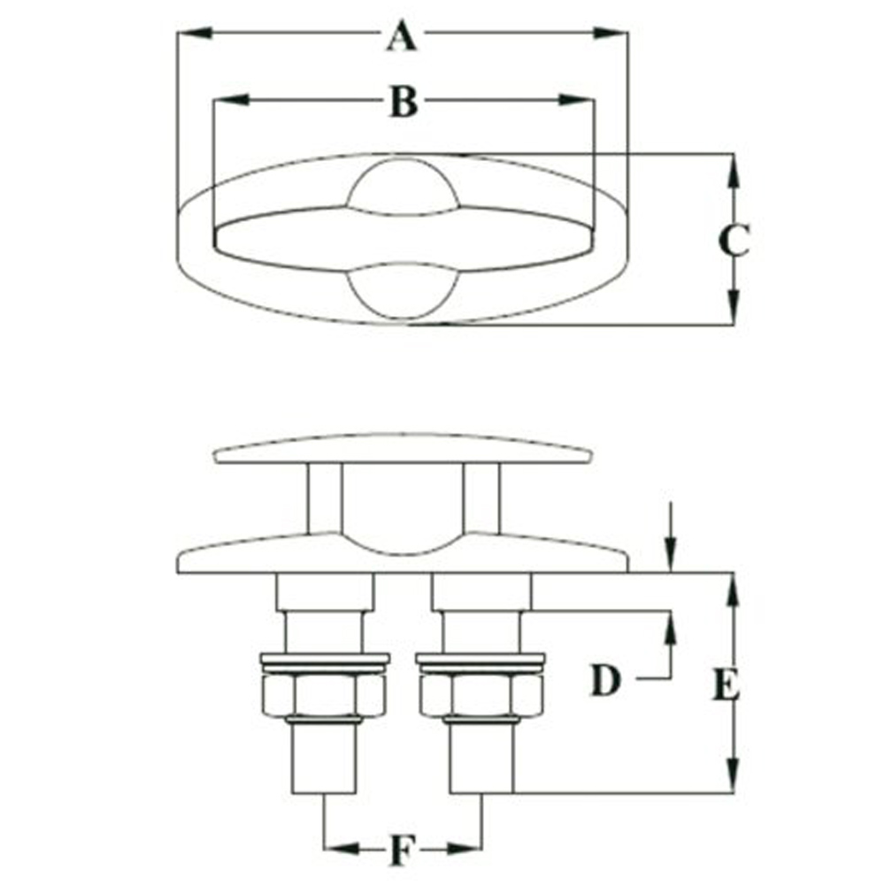 Talamex oeillet encastré 204X50mm 2