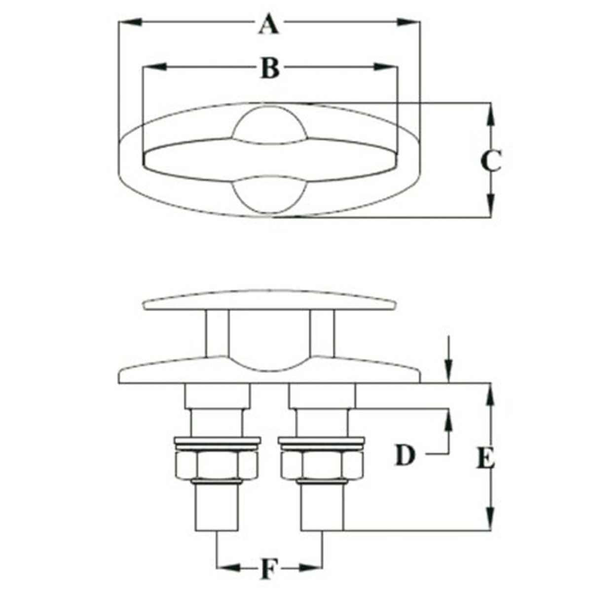 Talamex oeillet encastré 204X50mm 4