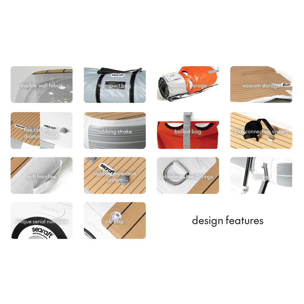 SeaRaft Diamond deck noir large plateforme gonflable 15