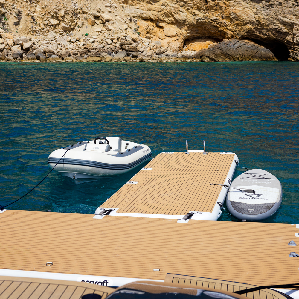 SeaRaft Teak deck gris large plateforme gonflable 8