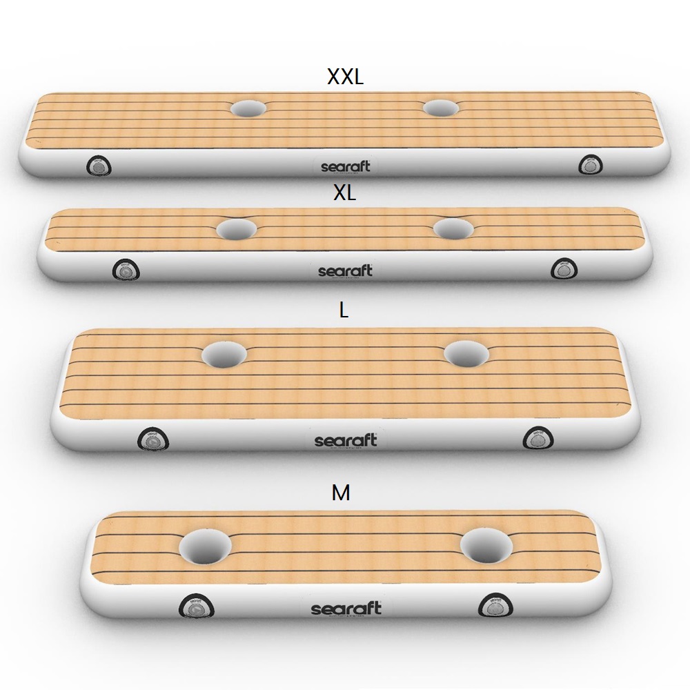 SeaRaft Airstep transom bumper medium teak deck noir 3