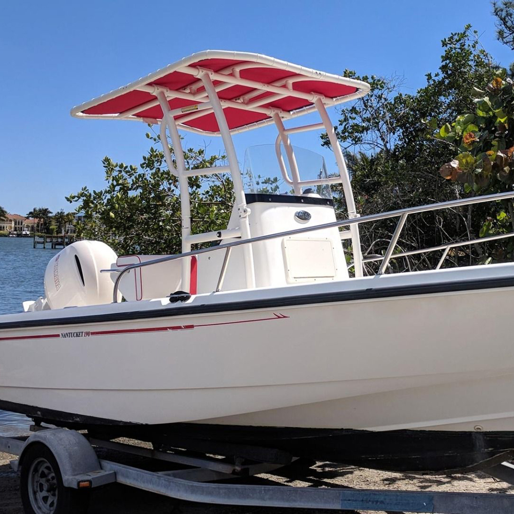 Fishmaster Pro T-Top blanc avec toile rouge 7