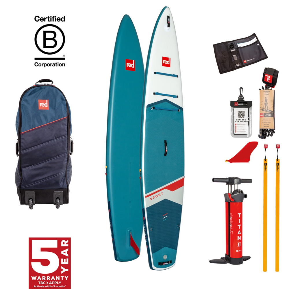 red paddle Sport 12.6 pacchetto da sup gonfiabile teal foto 1