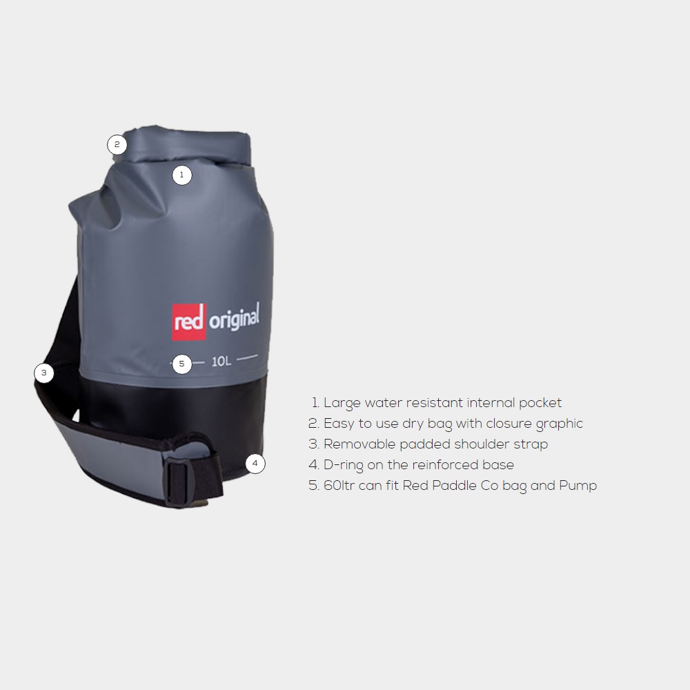 red paddle Borsa stagna Roll Top da 30L grigia 4