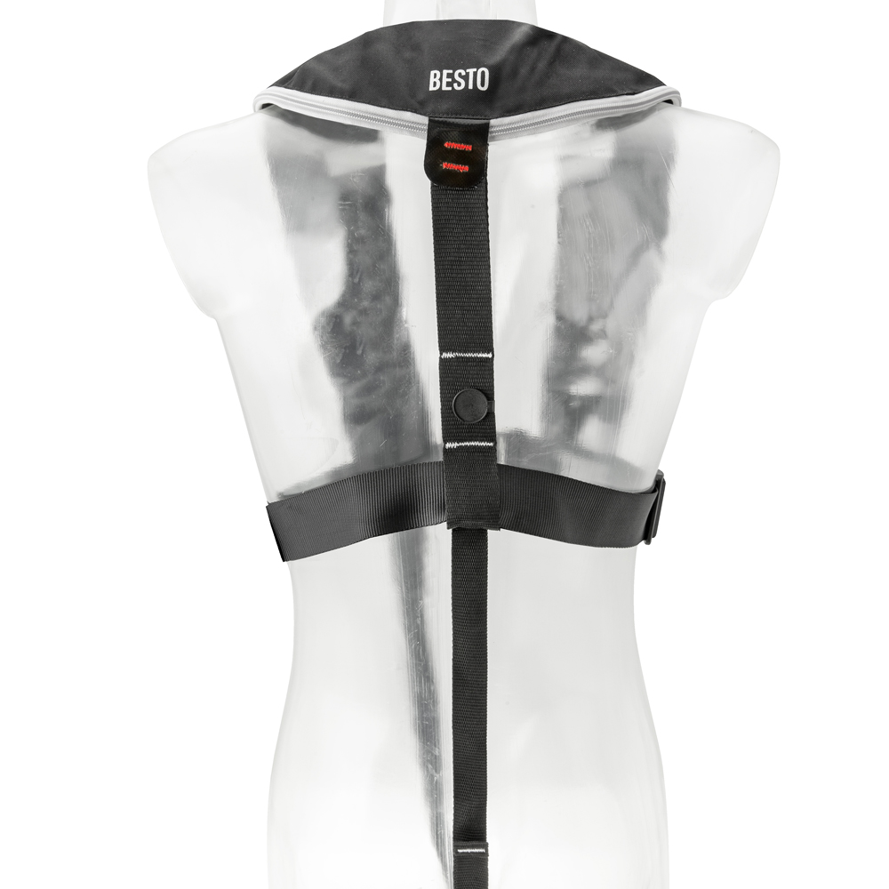 Besto Giubbotto di salvataggio automatico Comfort fit 180N mh nero/grigio 3