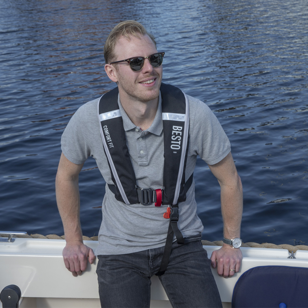 Besto Giubbotto di salvataggio automatico Comfort fit 180N mh nero/grigio 4