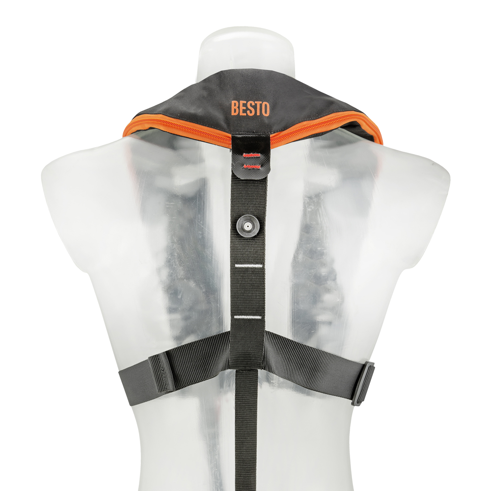 Besto Giubbotto di salvataggio automatico Comfort fit 180N mh nero/arancione 3
