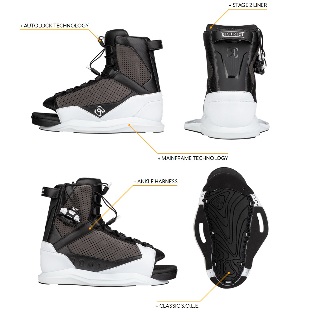 Ronix District 134 cm pacchetto da wakeboard con attacchi District 8