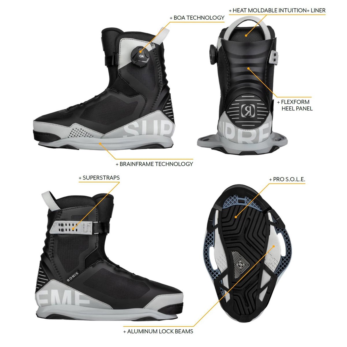 Ronix Supreme BOA attacchi da wakeboard 9
