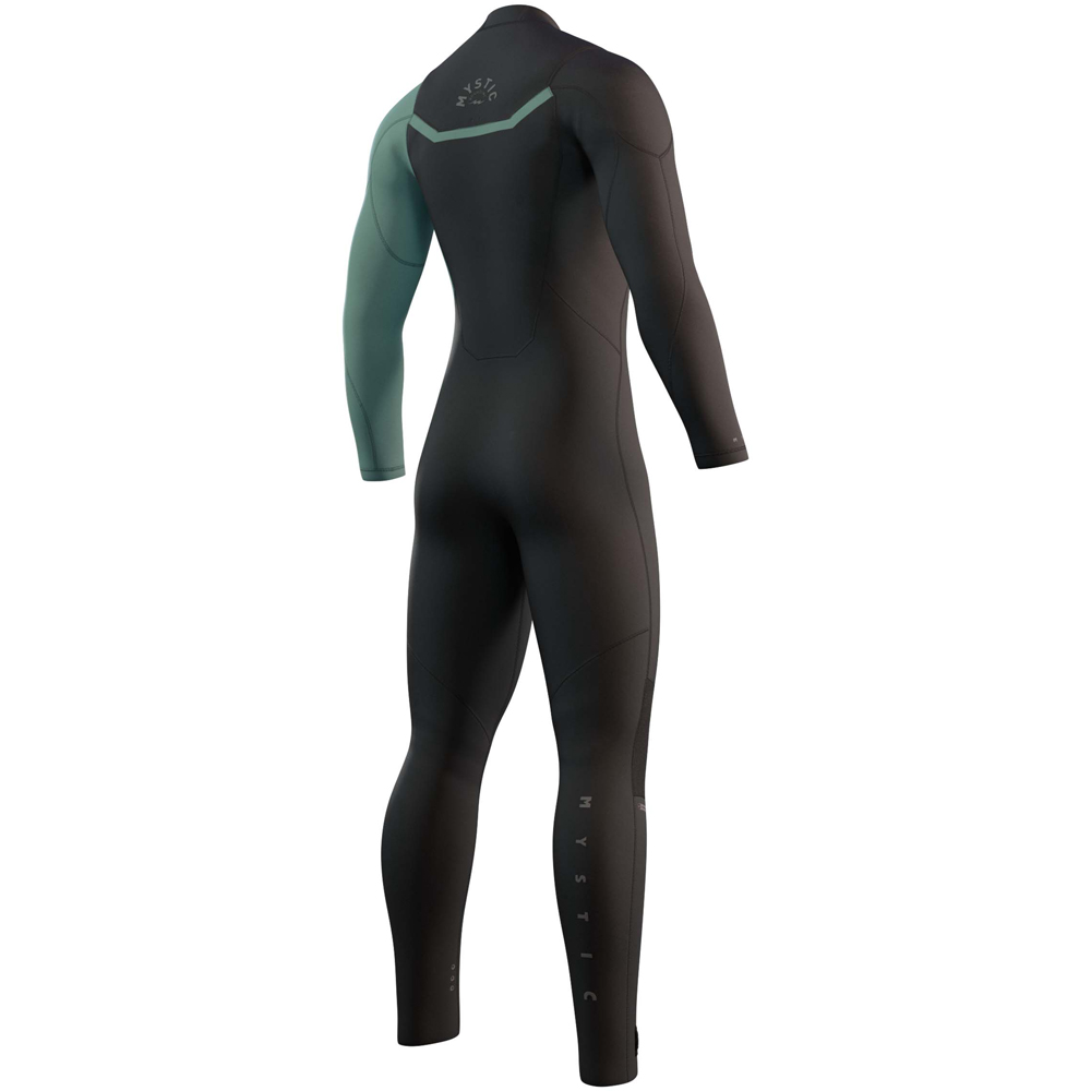 Mystic Marshall fullsuit 4/3 mm zip al petto uomo nero/verde 2