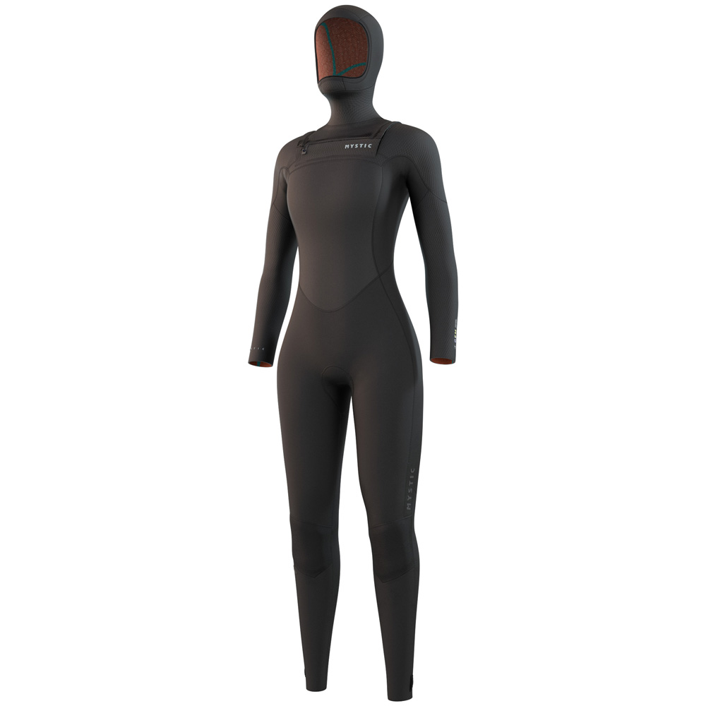 Gem Hooded fullsuit 6/4/3mm doppia zip sul petto donna nera