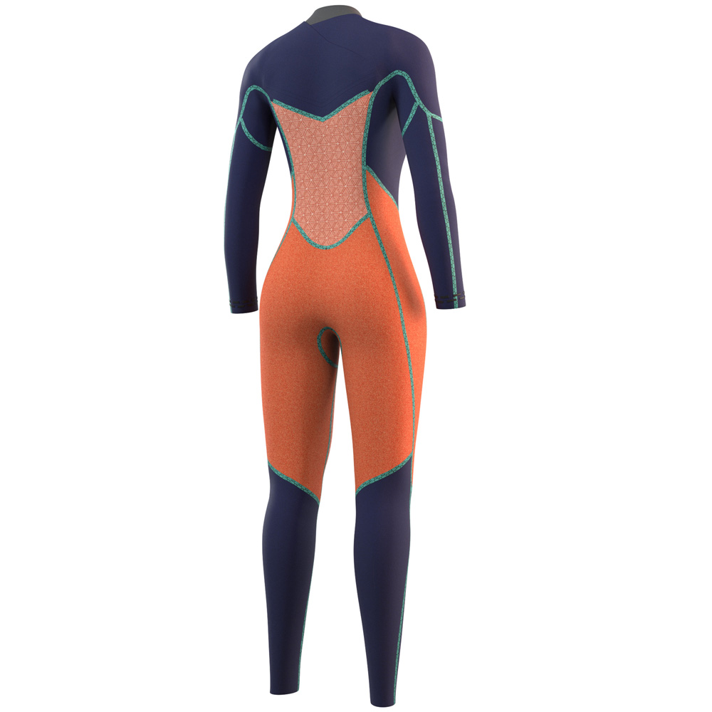 Mystic Jayde Fullsuit 5/4mm con doppia zip sul petto donna grigio scuro 4