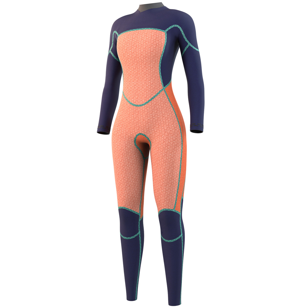 Mystic Jayde fullsuit 3/2mm doppia zip petto donna grigio scuro 3