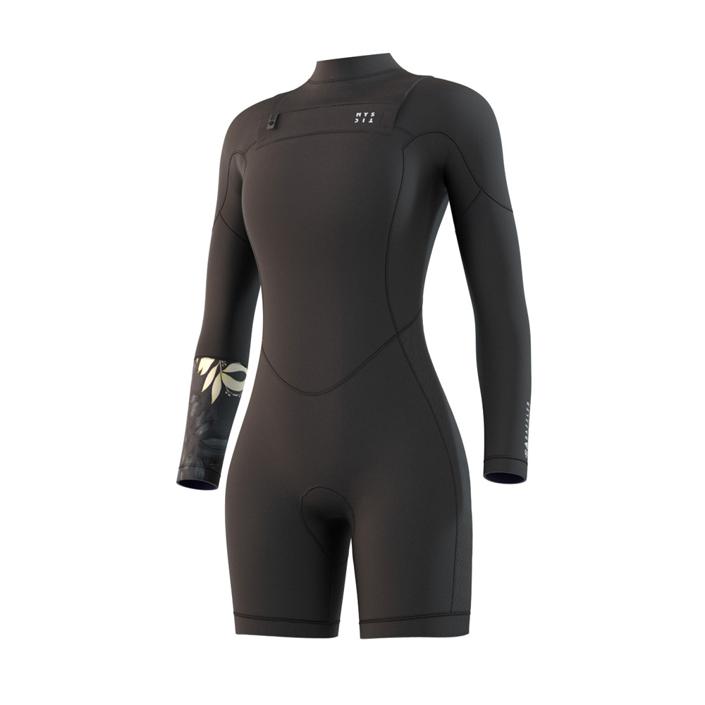 Mystic Dazzled Longarm Shorty 3/2mm Double Frontzip donna nero foto 1