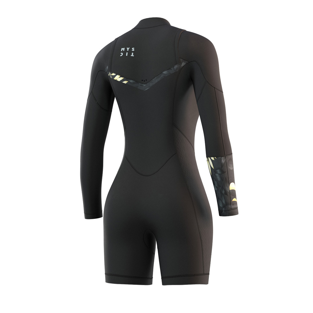 Mystic Dazzled Longarm Shorty 3/2mm Double Frontzip donna nero 2