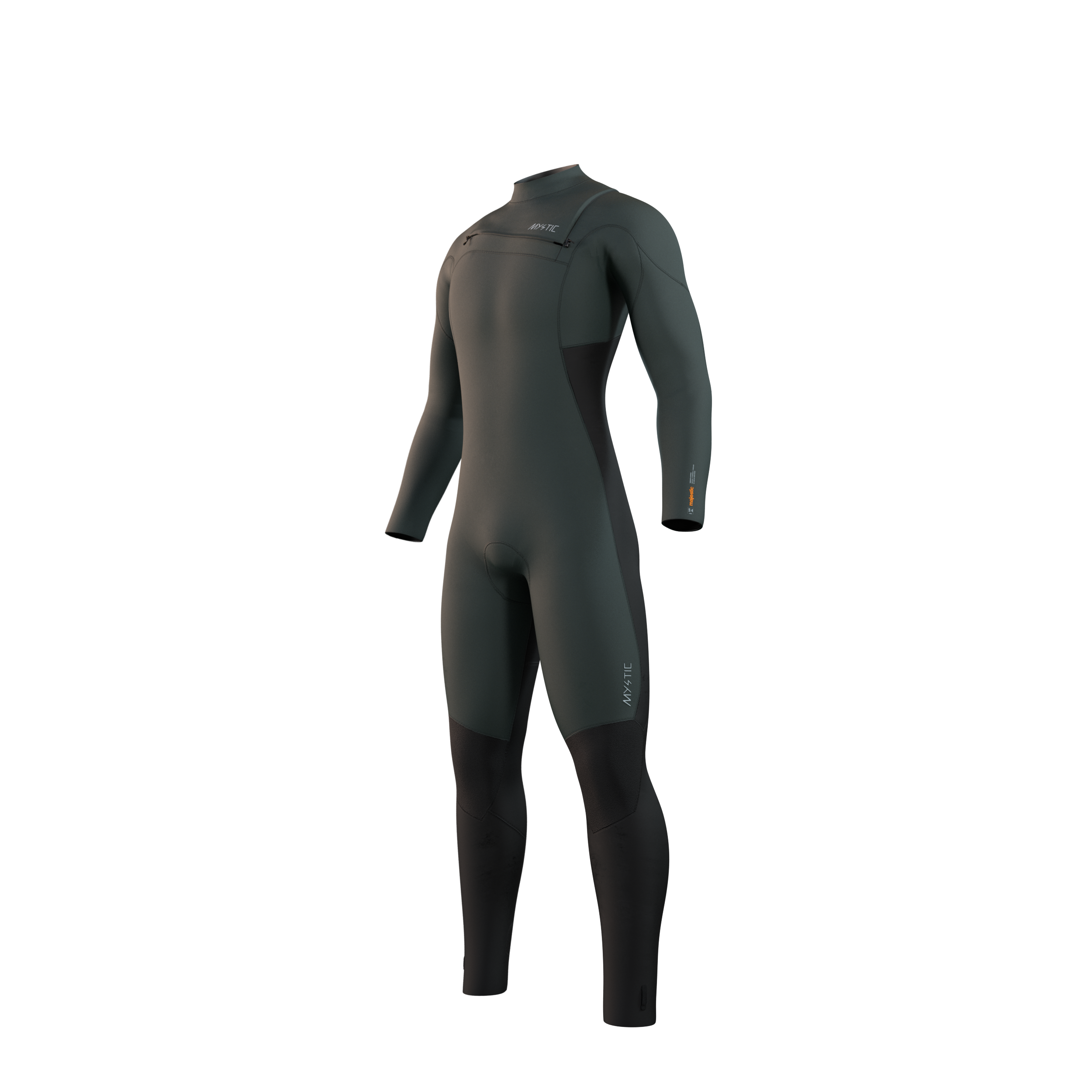 Mystic Majestic fullsuit muta uomo 5/4mm zip petto Cypress verde 5
