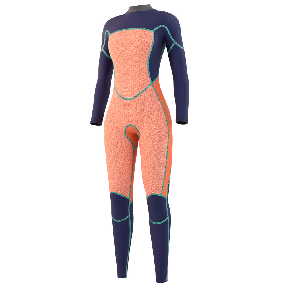 Mystic Jayde fullsuit 3/2mm con zip sul petto donna blu navy 3