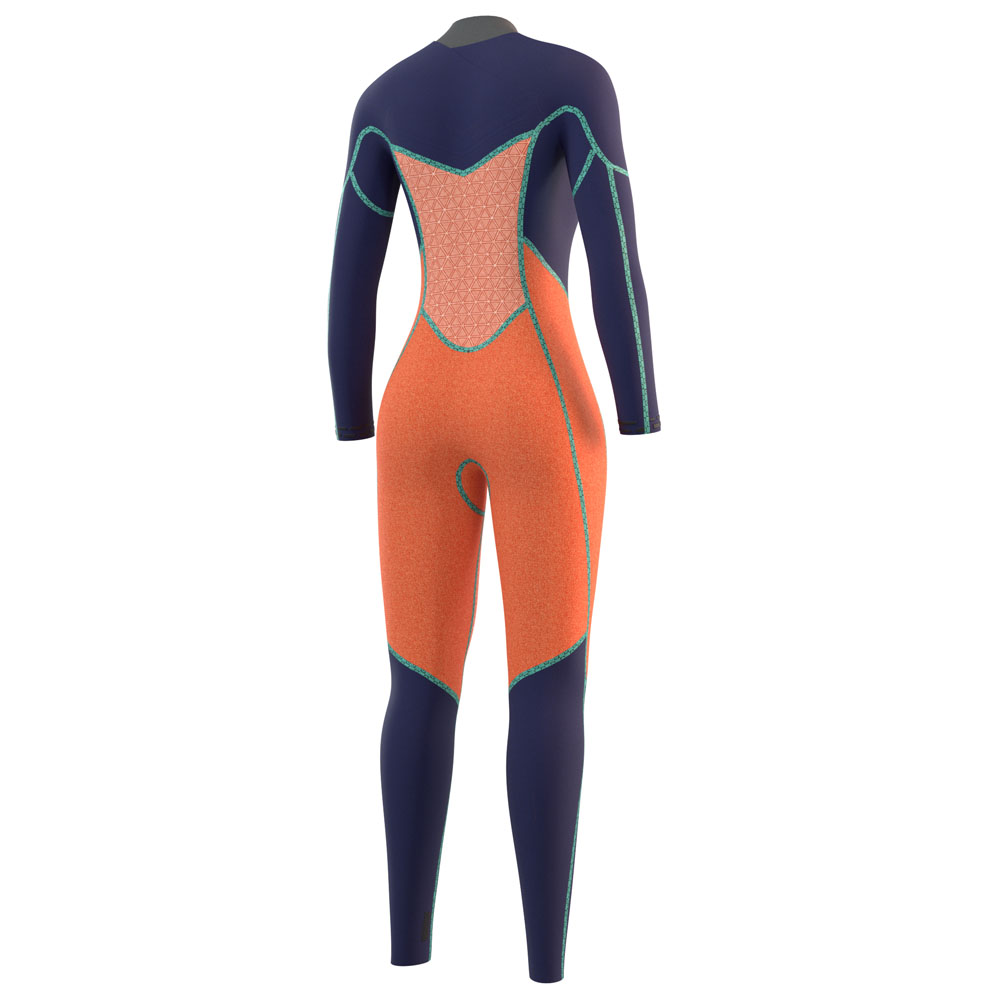 Mystic Jayde fullsuit 3/2mm con zip sul petto donna blu navy 4