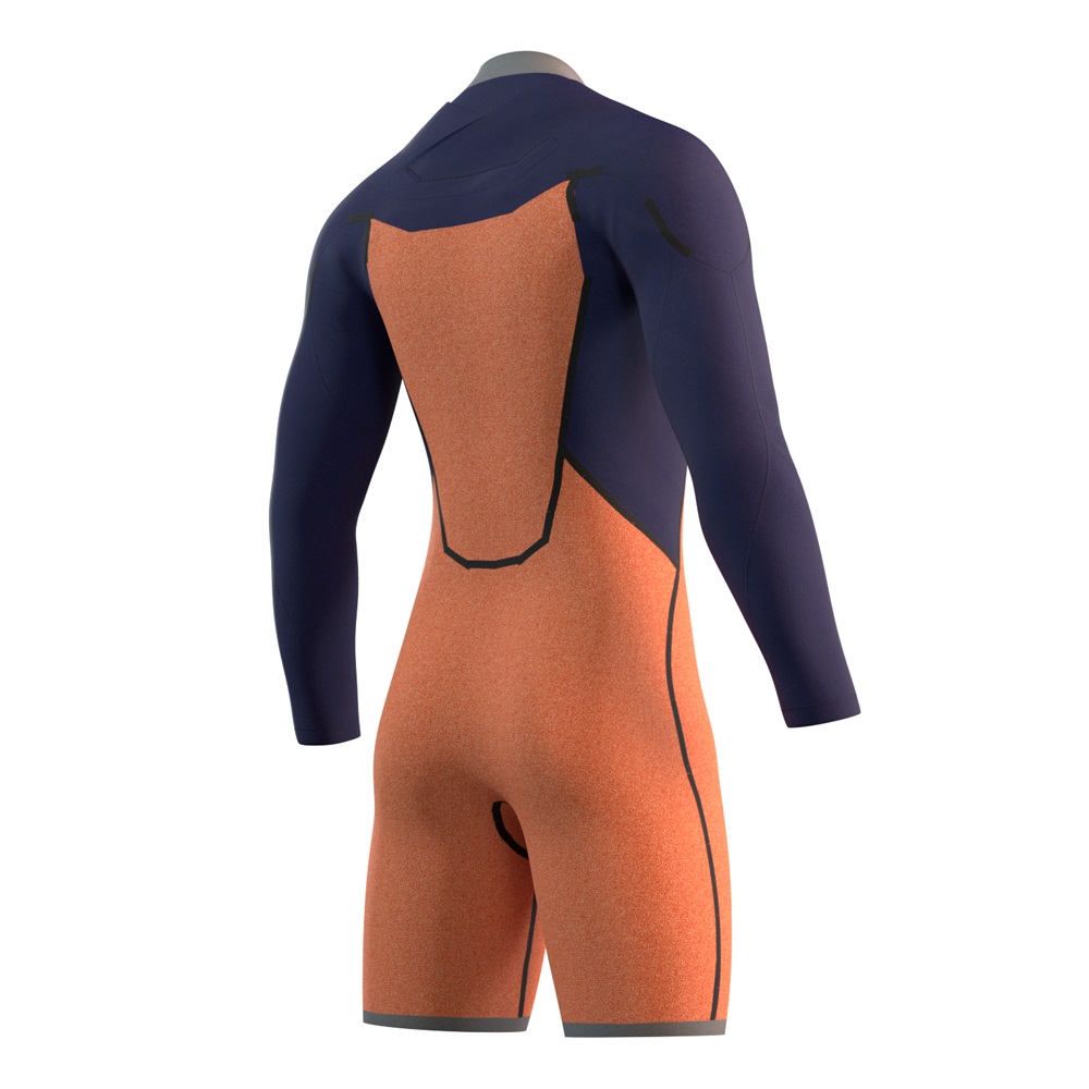 Mystic Marshall Longarm Shorty 3/2mm Frontzip muta uomo navy/rosso 4