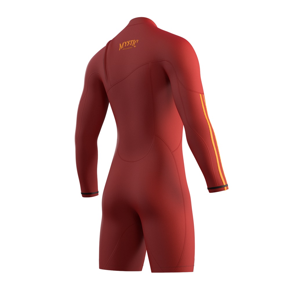Mystic The One Longarm Shorty 3/2mm uomo zipfree rosso 4