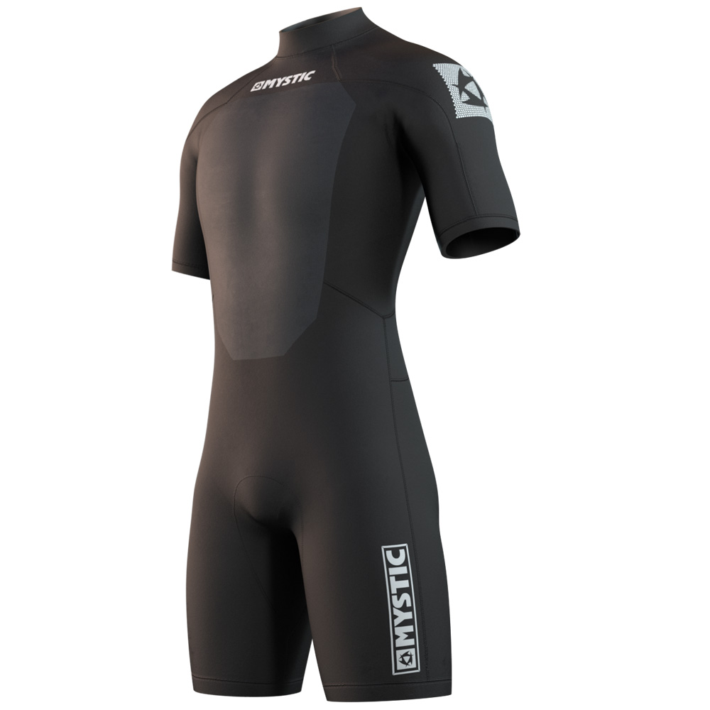 Mystic Brand Shorty 3/2mm Backzip Flatlock muta da uomo nera foto 1