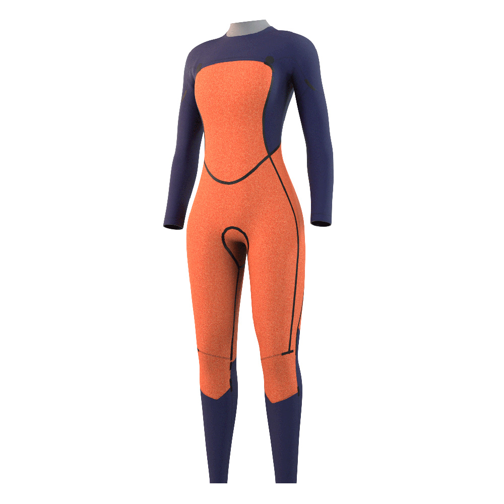 Mystic Dazzled fullsuit 4/3 mm donne nero zip sul petto 3